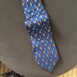 Brooks Brothers Silk Sailboat Tie Blue, Yellow & Red Made in USA